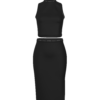 Noir Tank Top & Split High Skirt Set
