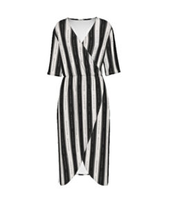 Monarch Wynn Stripes Short Sleeve V-neck Dress