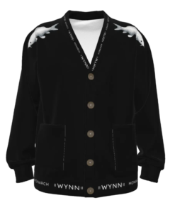 Unisex V-neck Knitted Fleece Cardigan With Button Closure