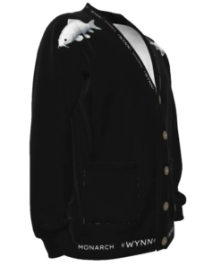 Alternative view of Unisex V-neck Knitted Fleece Cardigan With Button Closure