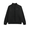 Black Stand Up Collar Jacket With Raglan Sleeve