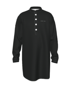 Noir Stand-up Collar Long Shirt