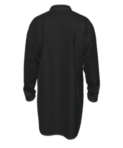 Noir Stand-up Collar Long Shirt