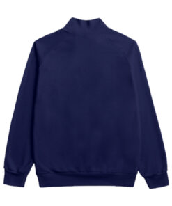 Navy Stand Up Collar Jacket With Raglan Sleeve